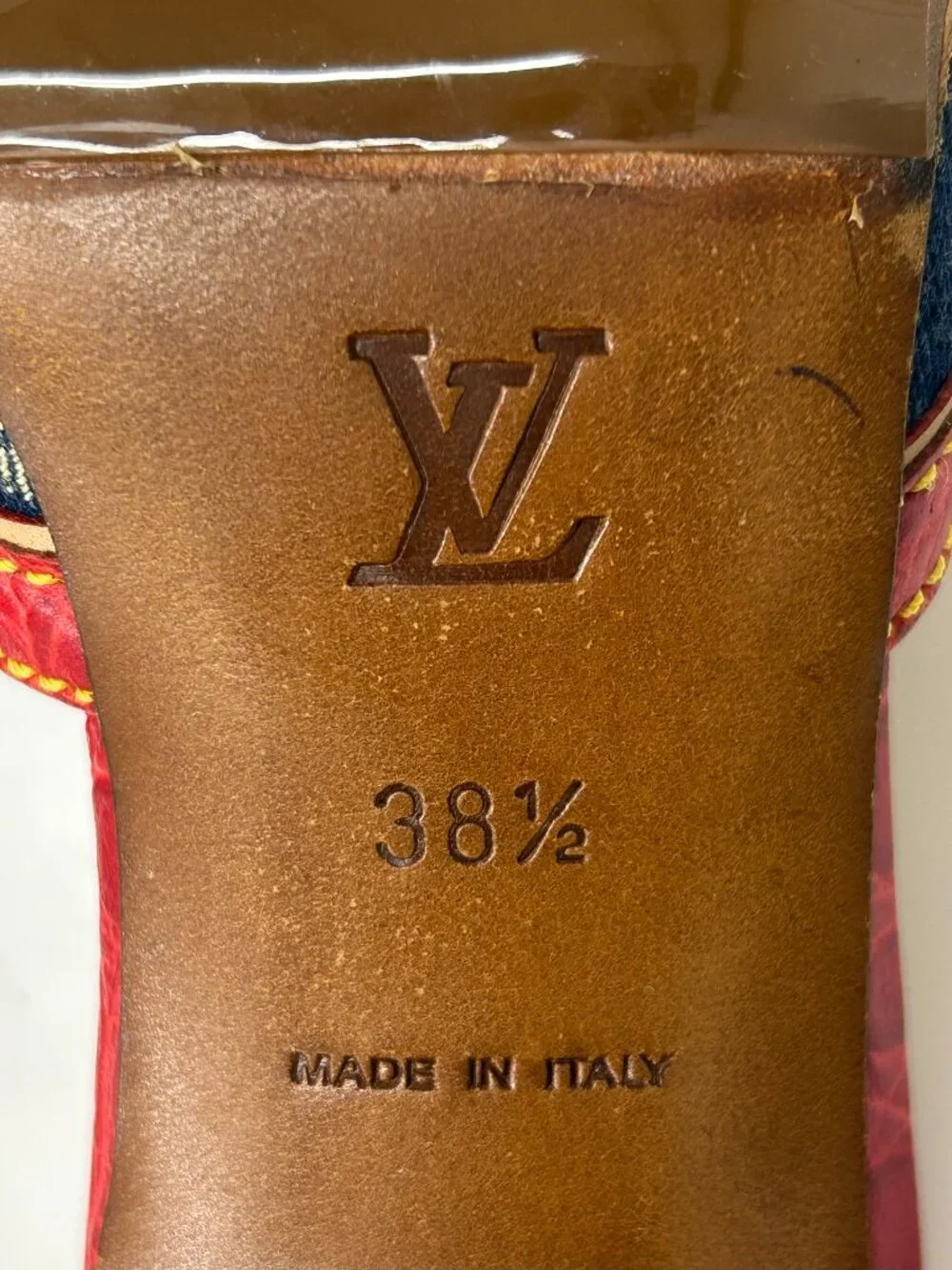 Vintage Louis Vuitton Monogram Denim Mules, Size 38.5 EU